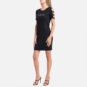 bebe - Crystal strap sleeve dress - size S
